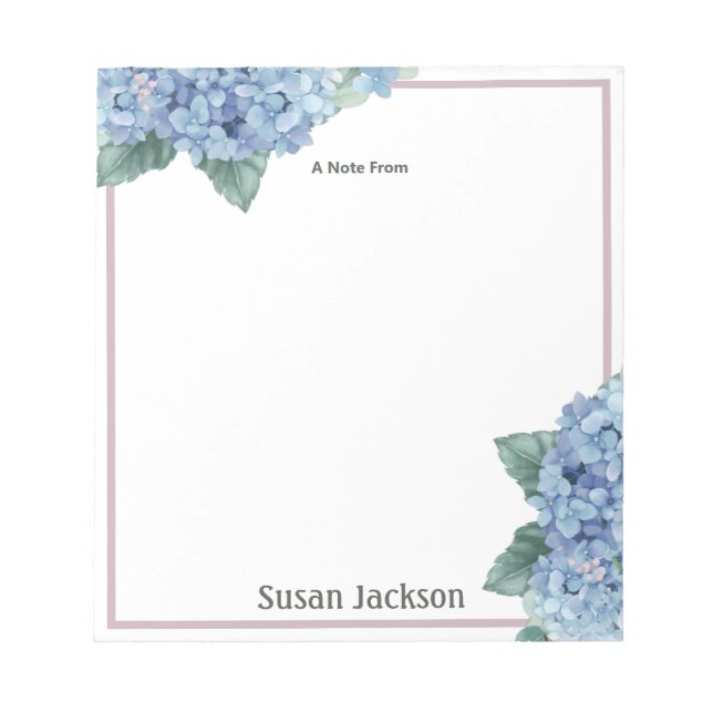 Bloco de Notas Personalizado, Rosa e Azul (Frente)