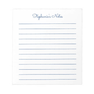 Bloco De Notas Personalizado Simplesmente Marinho Azul Elegante