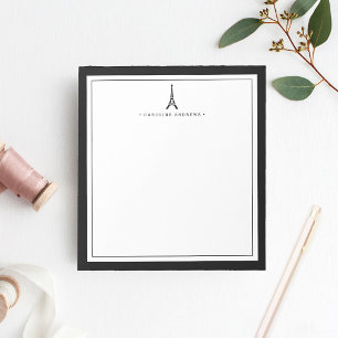 Bloco de notas personalizado torre Eiffel   preto