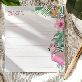 Bloco de Notas Personalizado Tropical Flamingo com