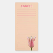 Bloco de Notas Personalizado Tulipa Rosa e Pêssego