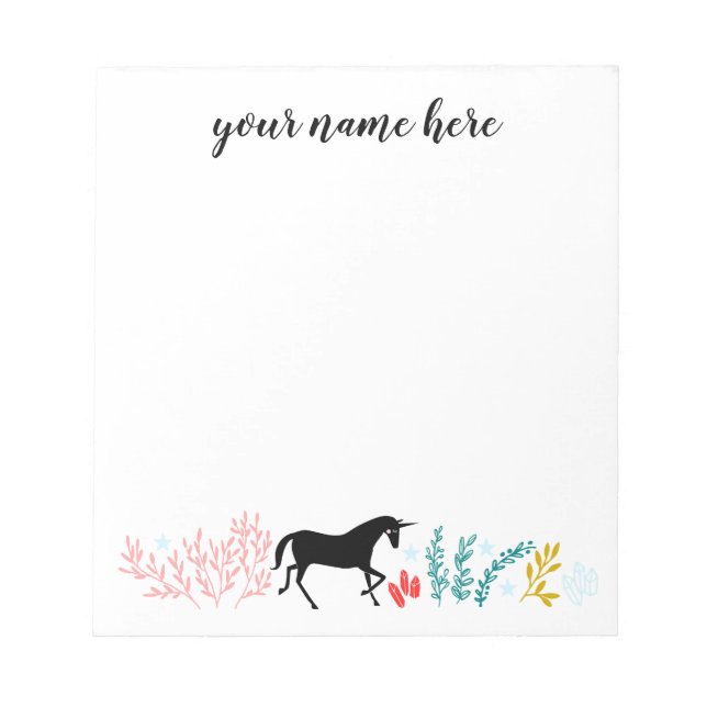 Bloco de Notas Personalizado Unicorn (Frente)