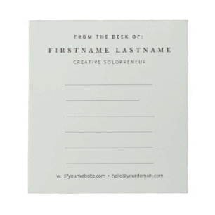 Bloco de Notas Personalizado Verde Sage Minimalist