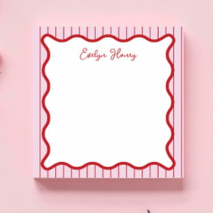 Bloco De Notas Personalizado Vibrante Whimsica Rosa Vermelho Ondu