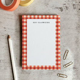 Bloco De Notas Personalizado Xadrez Vermelho
