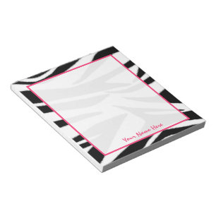 Bloco de notas personalizado zebra