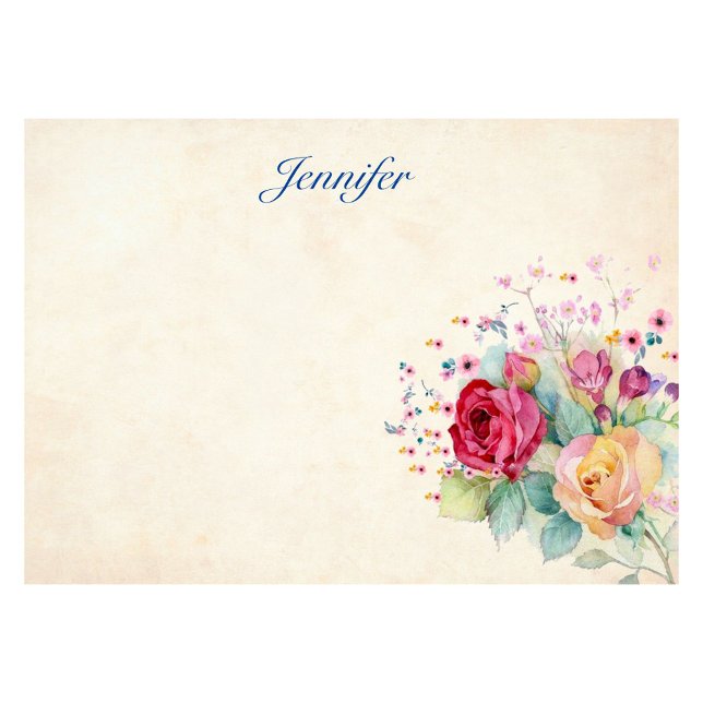 Bloco De Notas Personalizar Buquê de Nome das Flores (Criador carregado)