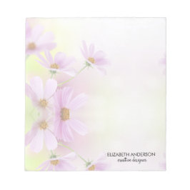 Bloco De Notas Personalizar Imagem & Flor Rosa Aquarela