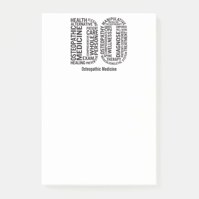 Bloco De Notas Personalizar Medicamento Osteopático DO Osteopatia (Frente)