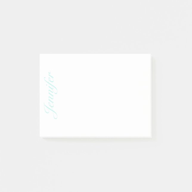 Bloco De Notas Personalizar Nome do Script, Sem Linhas, Verde Tur (Frente)
