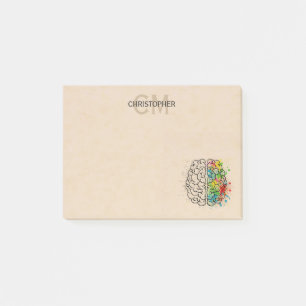 Bloco De Notas Personalizar O Cérebro Humano Esquerdo E Direita