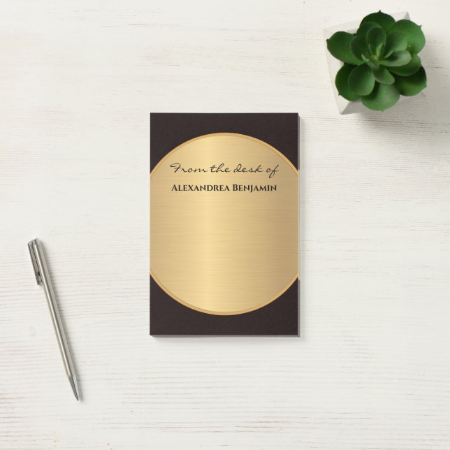 Bloco De Notas Personalizar o Na moda Elegante Dourado e Preto Mo (Escritótio)