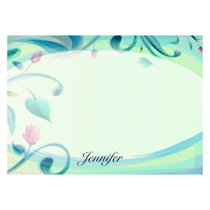 Bloco De Notas Personalizar o nome Bonito Verde - Cubo Floral Ver
