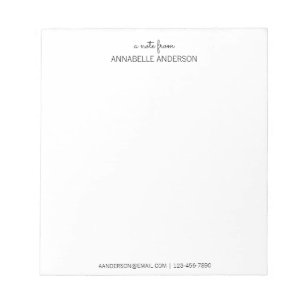 Bloco De Notas Personalizar Script Preto Moderno A Nota Do Nome