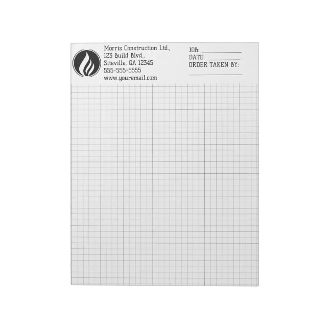 Bloco de Notas Personalizável com Grade Não Editáv (Invertido)