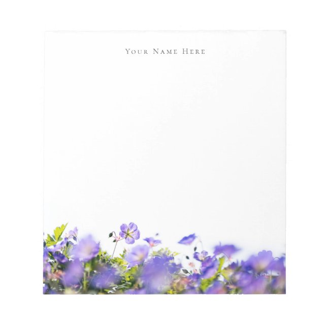 Bloco de notas personalizável de flores silvestres (Frente)