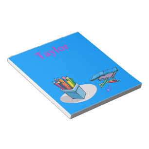 Bloco de Notas Personalizável de Livros e Lápis