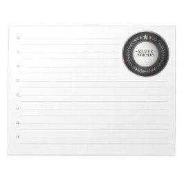 Bloco De Notas PERSONALIZÁVEL IMPRESSÃO DIY MEDAL Silver Champion