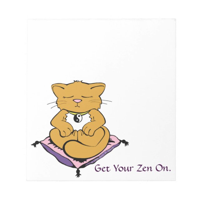 Bloco De Notas PERSONALIZÁVEL Tenha Seu Zen Cute Kitty Cat (Frente)