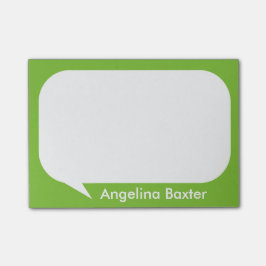 Bloco De Notas Personalize a bolha da conversa do verde limão e