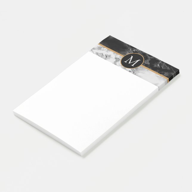 Bloco De Notas Personalize a sua letra "Sticky Notes Marble Stone (Inclinado)