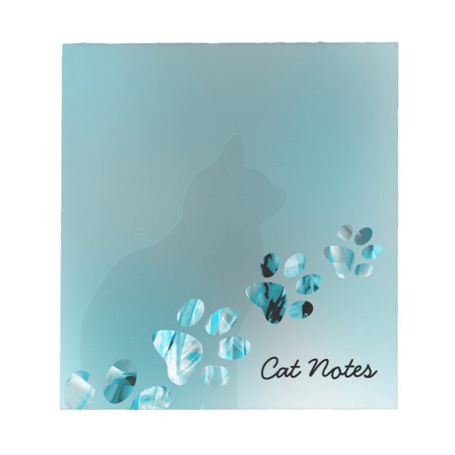 Bloco De Notas Personalize As Impressões De Gato Para Os Paviment (Frente)