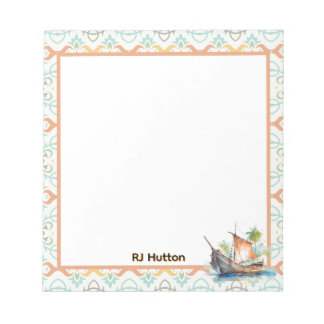 Bloco De Notas Personalize Sailboat Notepad