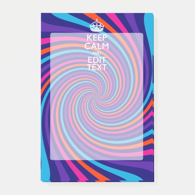 Bloco De Notas Personalize seu texto tranquilo em multicolorido (Frente)