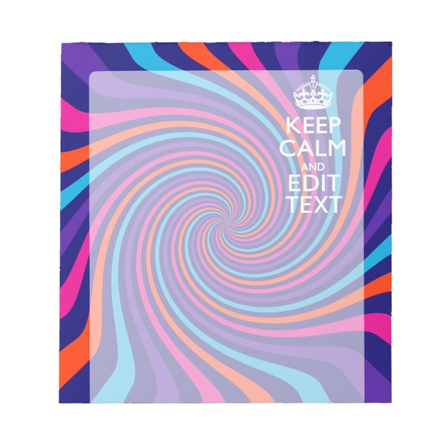 Bloco De Notas Personalize sua espiral Manter Texto Calmo Multico (Frente)