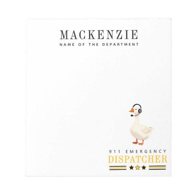 Bloco De Notas Personalized 911 Dispatcher Goose With Headset (Frente)