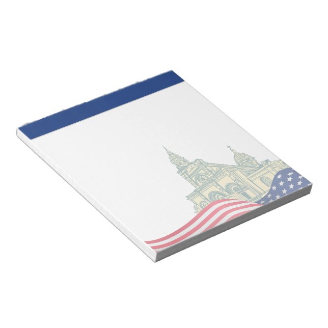 Bloco De Notas Personalized American Flag Patriotic USA  (Inclinado)