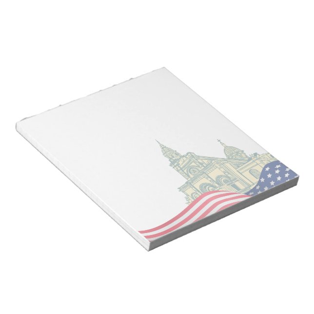 Bloco De Notas Personalized American Flag Patriotic USA  (Inclinado)