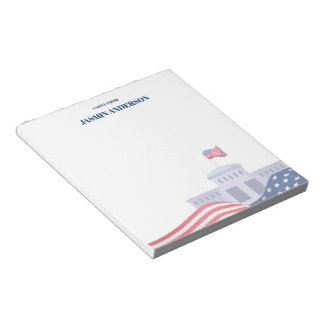 Bloco De Notas Personalized American Flag Patriotic USA 