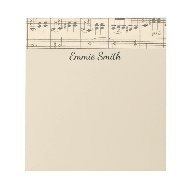 Bloco De Notas Personalized Antique Sheet Music (Frente)