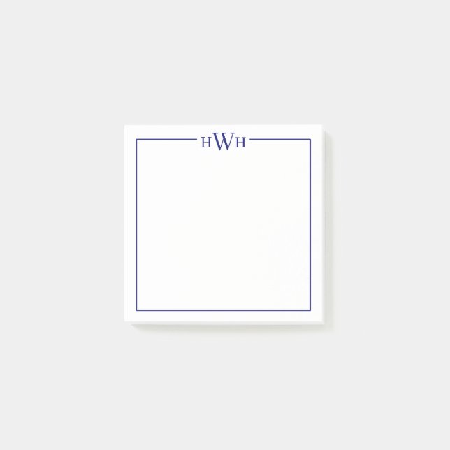 Bloco De Notas Personalized Border Monogram Stationery (Frente)