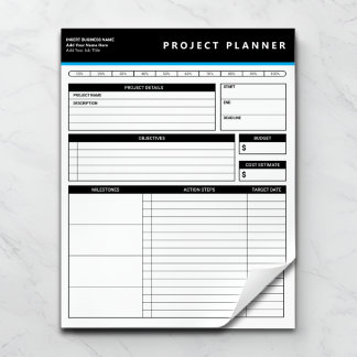 Bloco De Notas Personalized Business Project Planner Notepad