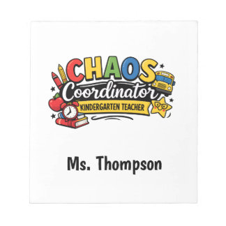Bloco De Notas Personalized Chaos  Coordinator Teacher 