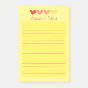 Bloco De Notas Personalized Colorful Hearts
