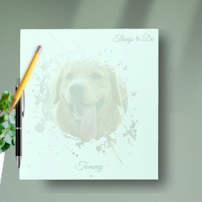 Bloco De Notas Personalized Custom Photo Pet with Name (Personalized Custom Photo Pet with Name Notepad)