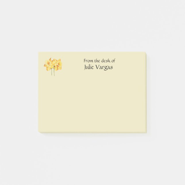 Bloco De Notas Personalized daffodil yellow Post it notes (Frente)