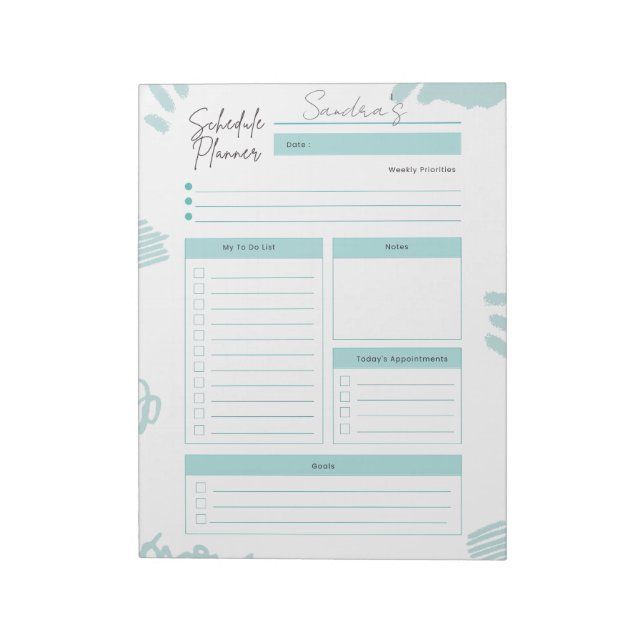 Bloco De Notas Personalized Daily Planner  (Invertido)