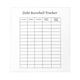 Bloco De Notas Personalized Debt Snowball Tracker Notepad