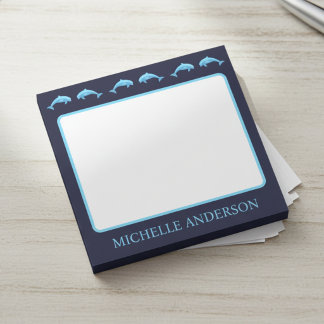 Bloco De Notas Personalized Dolphins Post-it Notes with Name