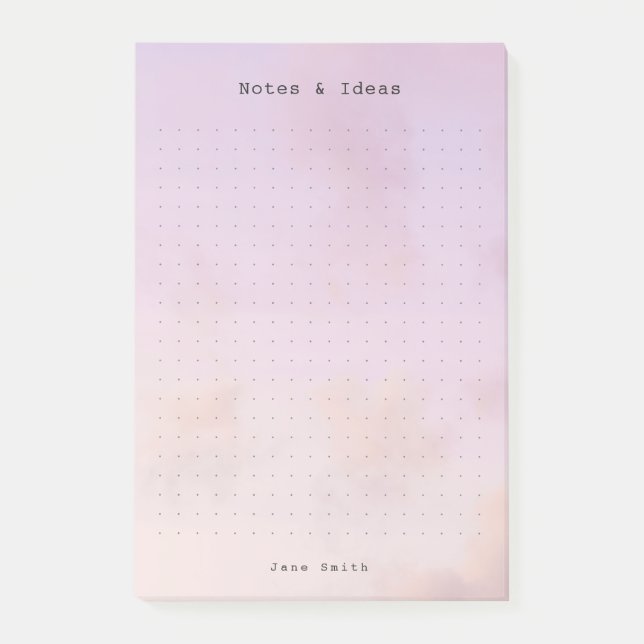 Bloco De Notas Personalized dreamy clouds, pastel aesthetic Grid (Frente)
