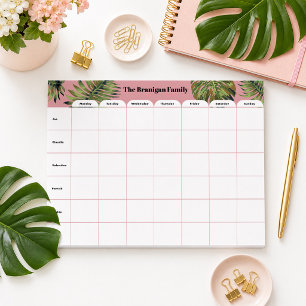 Bloco De Notas Personalized Family Weekly Planner Notepad
