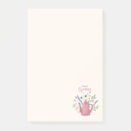 Bloco De Notas Personalized Floral & Teapot Post-it Notes