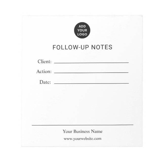 Bloco De Notas Personalized Follow Up Notes Notepad (Frente)