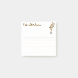 Bloco De Notas Personalized Gold Swallow for Homeschool parents