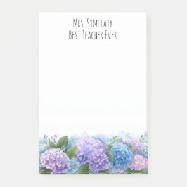 Bloco De Notas Personalized Hydrangea Flower Teacher Appreciation