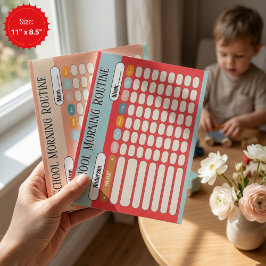 Bloco De Notas Personalized Kids Daily Routine Checklist Colorful